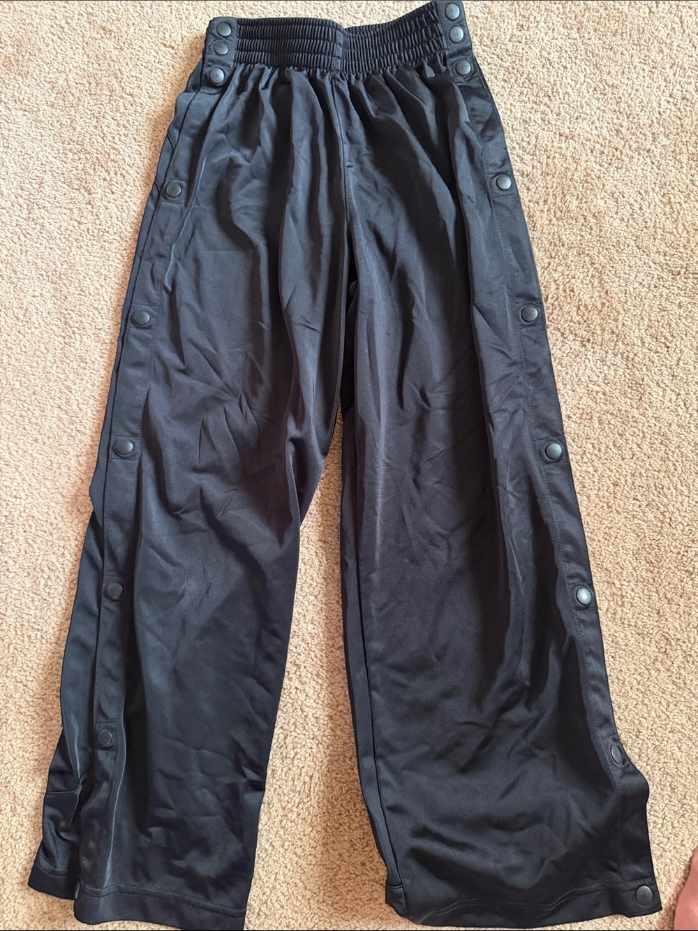 Reebok Black Snap-Button Side Joggers for Kids